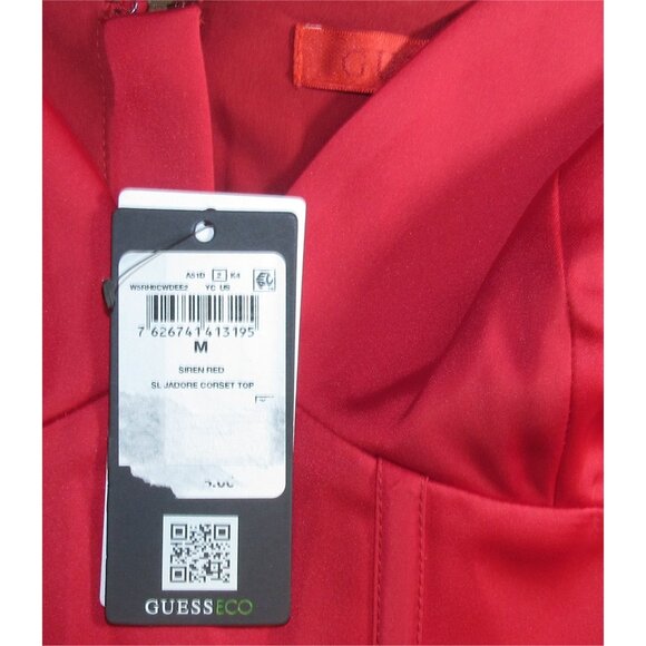 GUESS Women's J'Adore Sleeveless Sweetheart Red Corset Top Size M NWT - Picture 6 of 6